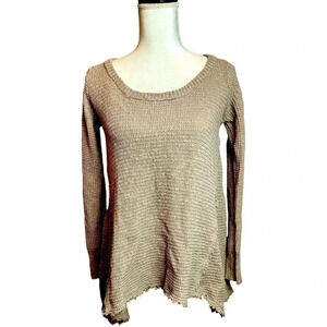 ANTHROPOLOGIE Kaisely Waffle Knit Sweater in Oatmeal
Size: Medium